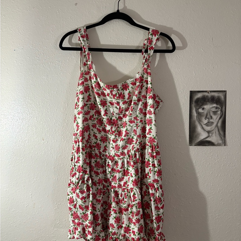 Target Floral Red and White Dress